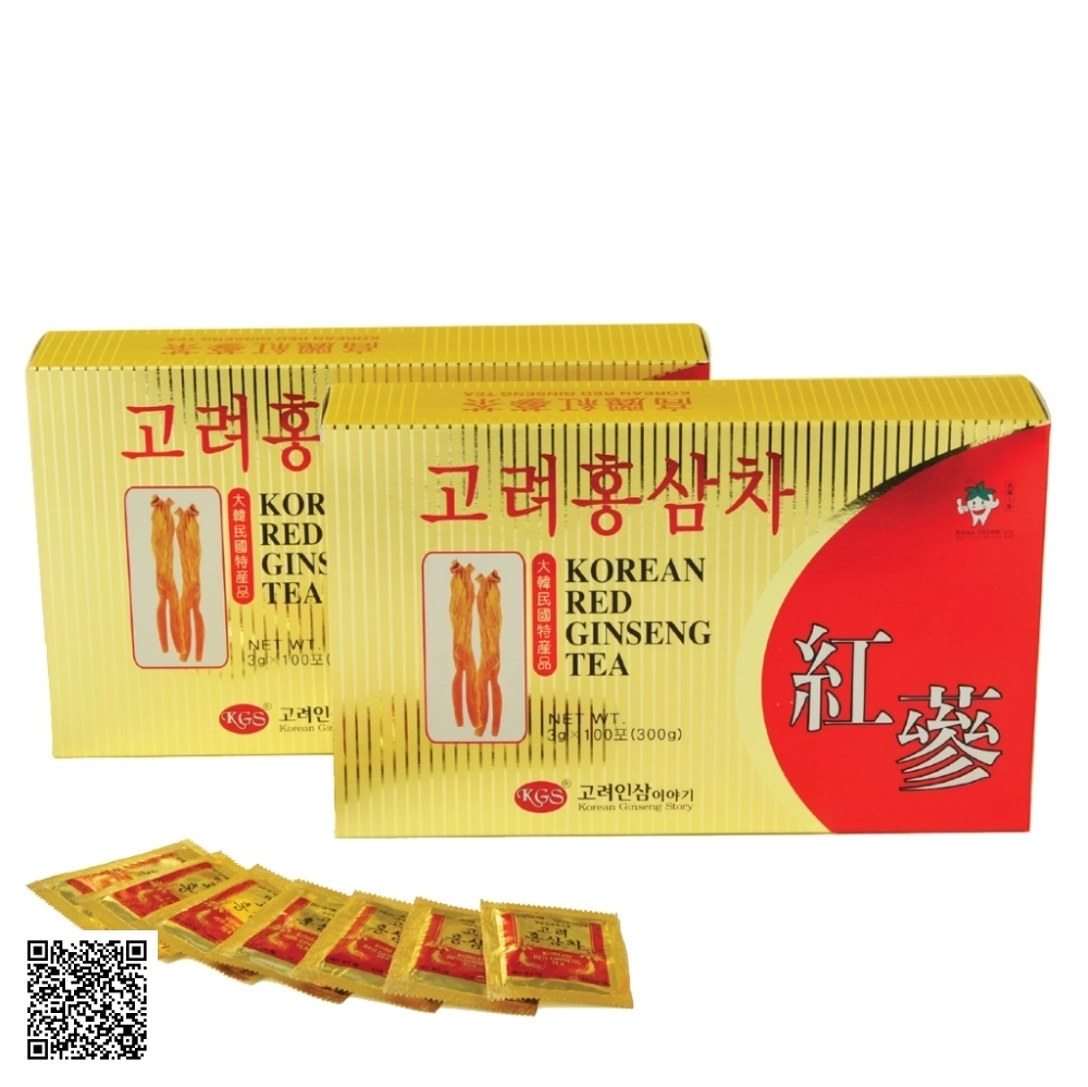 Trà Hồng Sâm KGS Korean Red Ginseng Tea Cao Cấp Từ Hàn Quốc 100 Gói