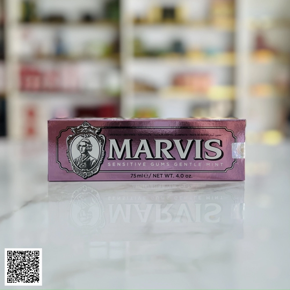 Kem Đánh Răng Marvis Sensitive Gums Gentle Mint Cho Người Có Nướu Nhạy Cảm 75ml