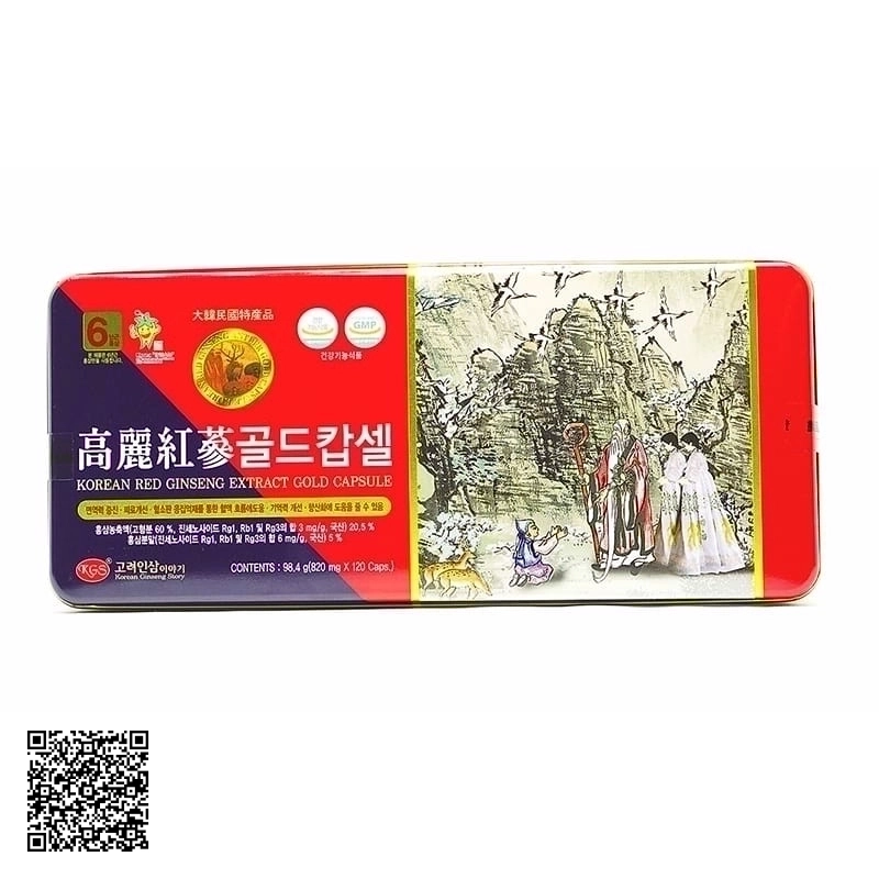 Viên Hồng Sâm Nhung Hươu Linh Chi KGS Korean Red Ginseng Extract Gold Capsule 120 Viên
