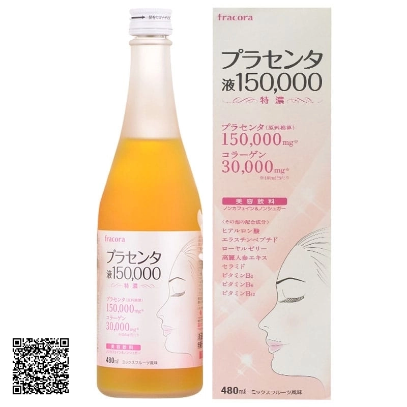 Nước Uống Fracora Placenta Drink 150,000mg Collagen 30,000mg Từ Nhật Bản