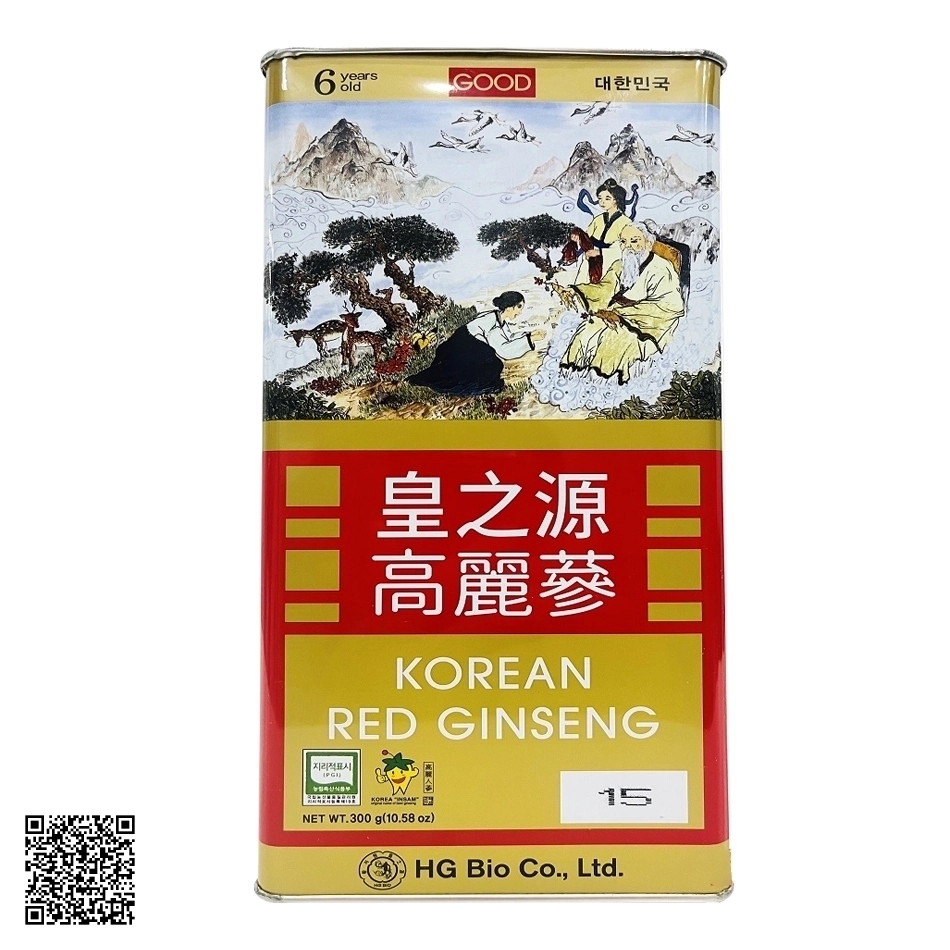 Hồng Sâm Củ Khô HG Bio Korean Red Ginseng Hộp Thiếc Từ Hàn Quốc 10 Củ
