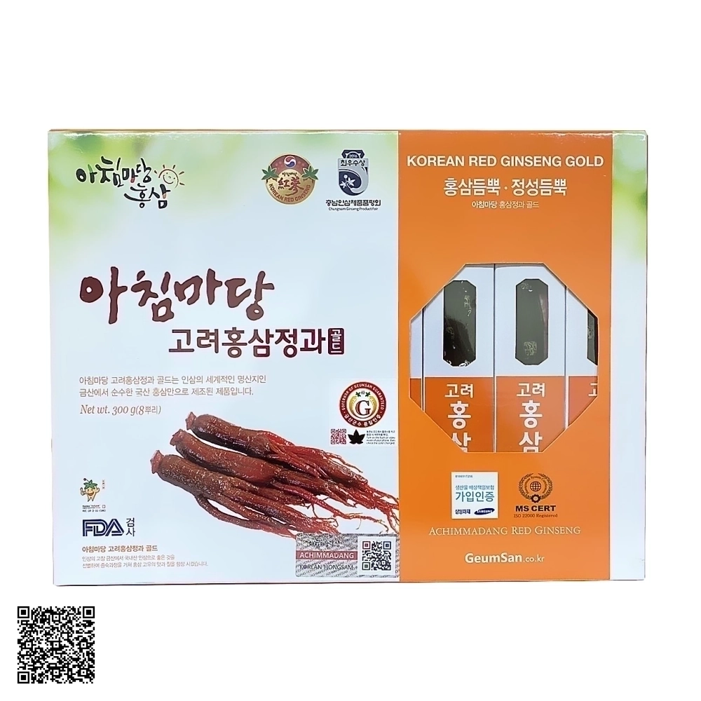 Hồng Sâm Củ Tẩm Mật Ong Achimmadang Korean Red Ginseng Gold Từ Hàn Quốc 300g