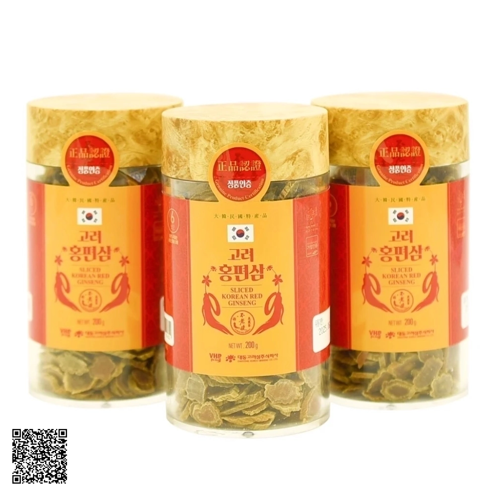 Hồng Sâm Củ Khô Thái Lát Daedong Korean Red Ginseng Sliced Từ Hàn Quốc 200g