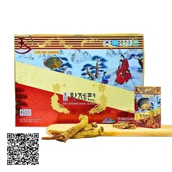 Hồng Sâm Củ Khô Thái Lát Daesan Red Ginseng Royal Sliced Từ Hàn Quốc 10 Gói