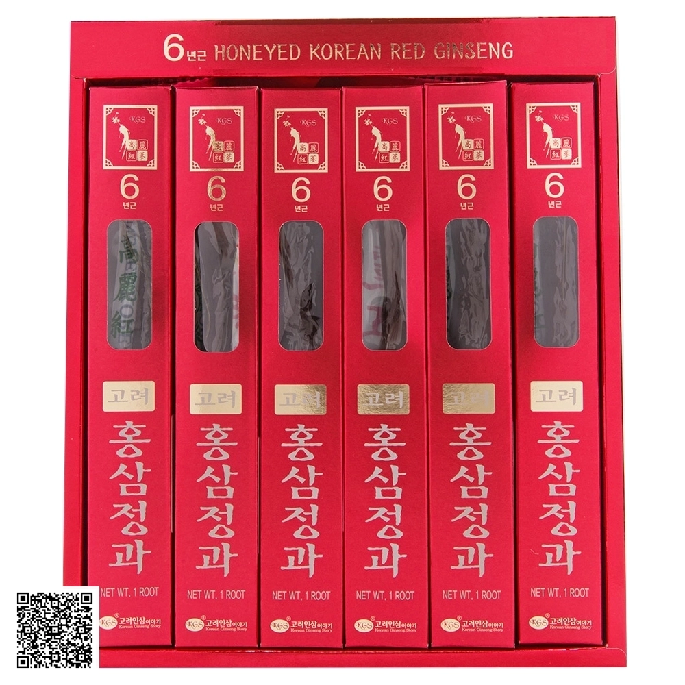 Hồng Sâm Củ Tẩm Mật Ong KGS Honeyed Korean Red Ginseng Từ Hàn Quốc 300g