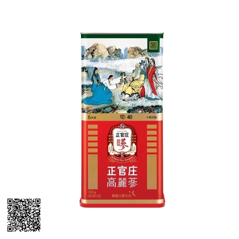 Hồng Sâm Củ Khô KGC Korean Red Ginseng Số 40 Hộp Thiếc Từ Hàn Quốc 300g