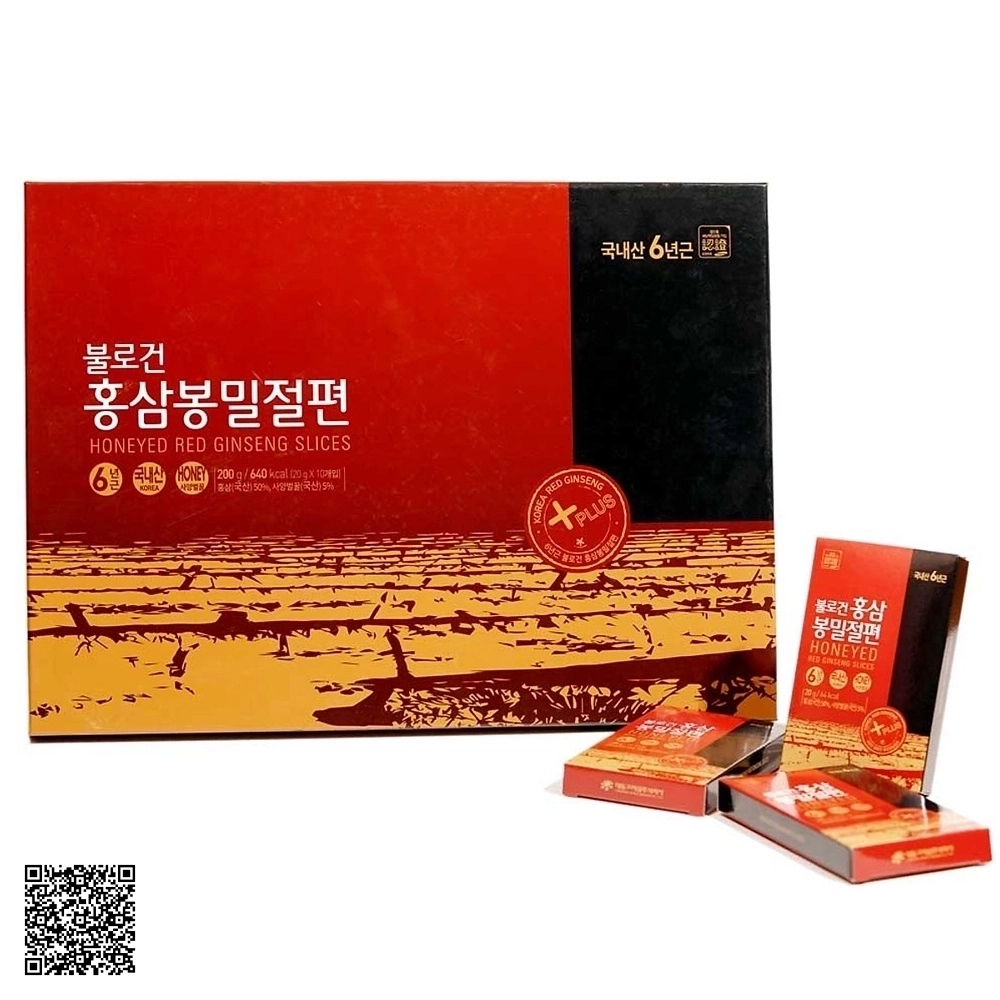 Hồng Sâm Thái Lát Tẩm Mật Ong Daedong Honeyed Red Ginseng Slice Từ Hàn Quốc 10 Gói