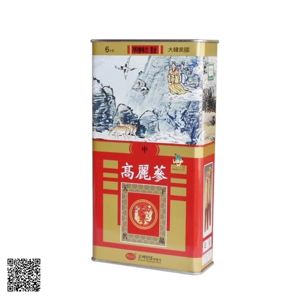 Hồng Sâm Củ Khô KGS Korean Red Ginseng Punggi Hộp Thiếc 150g (11-15 Củ)