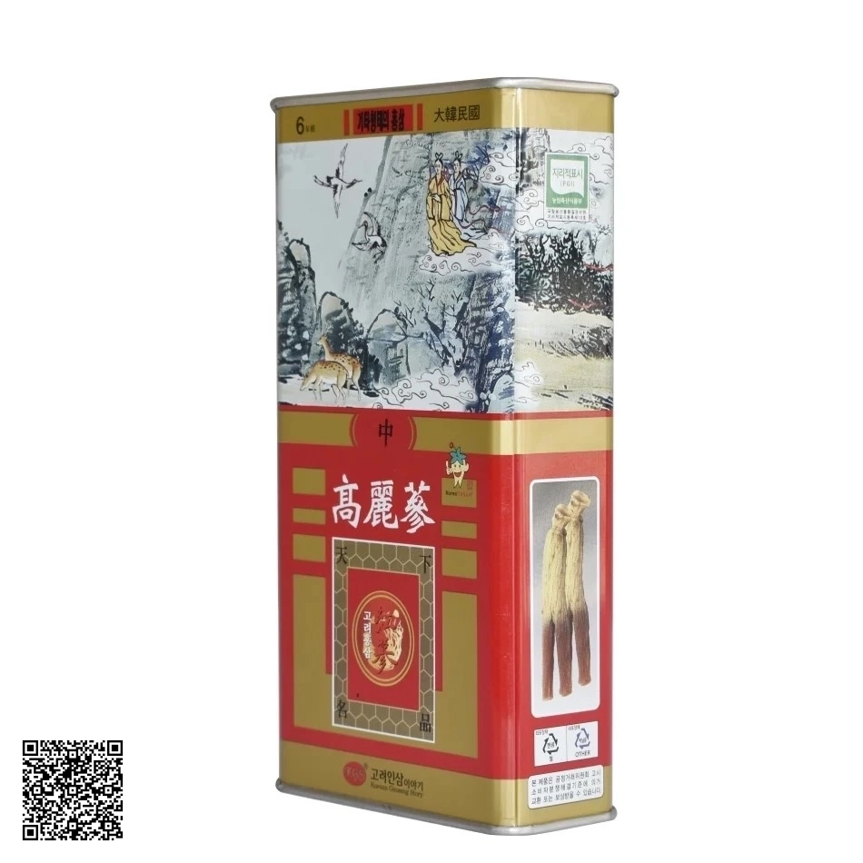 Hồng Sâm Củ Khô KGS Korean Red Ginseng Punggi Hộp Thiếc Từ Hàn Quốc 75g (6-8 Củ)