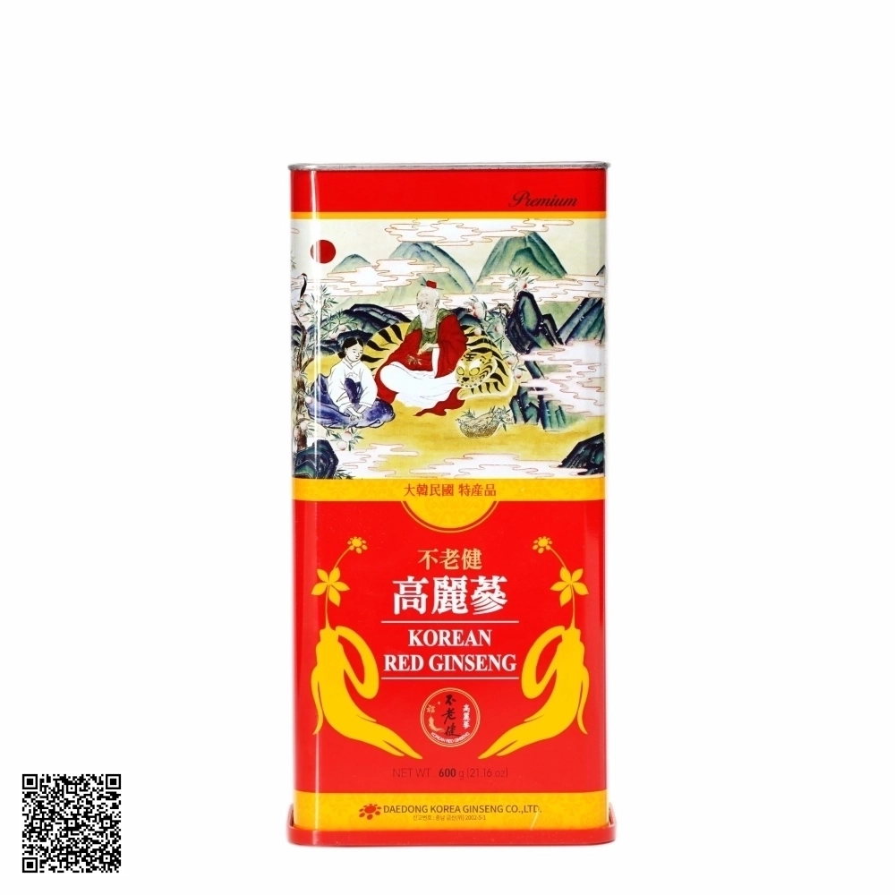 Hồng Sâm Củ Khô Daedong Korean Red Ginseng Hộp Thiếc Từ Hàn Quốc 600g (20 Củ)