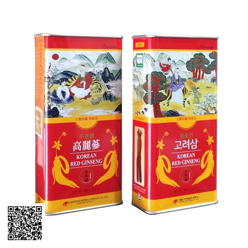 Hồng Sâm Củ Khô Daedong Korean Red Ginseng Hộp Thiếc Từ Hàn Quốc 37.5g