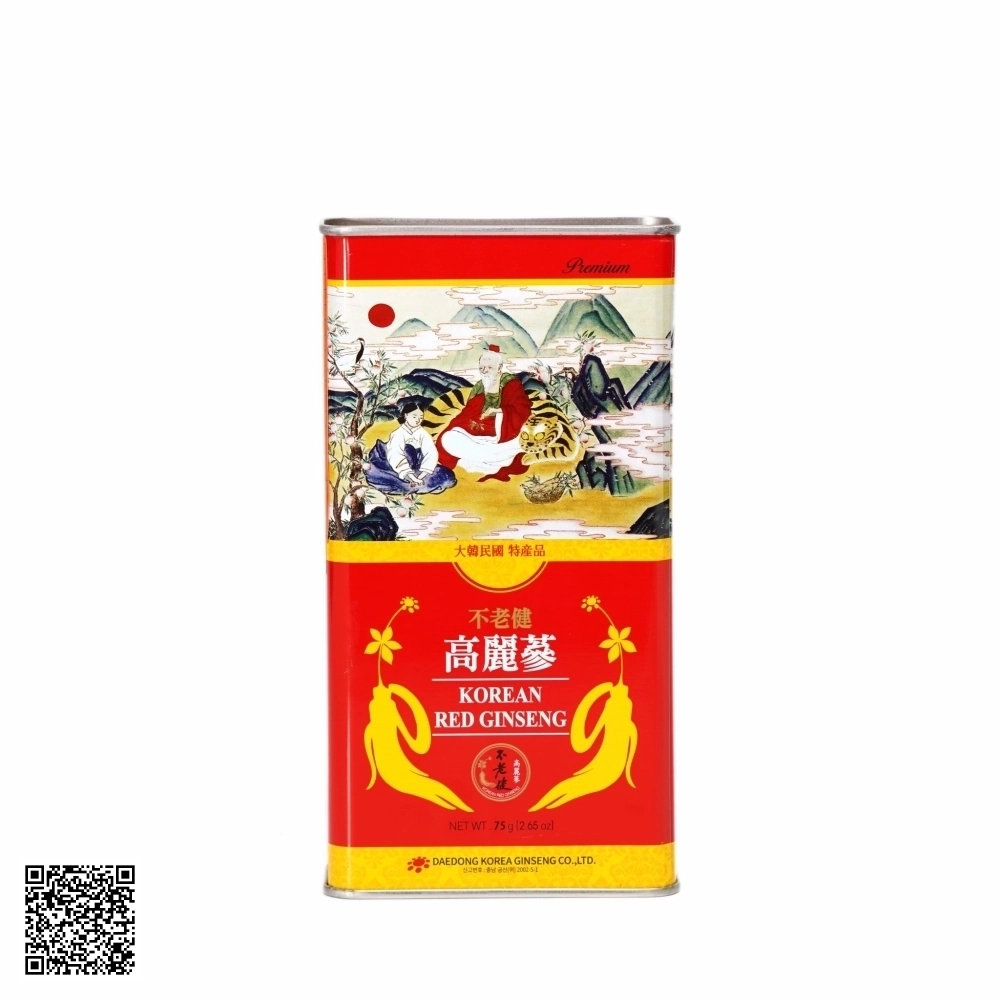 Hồng Sâm Củ Khô Daedong Korean Red Ginseng Hộp Thiếc Từ Hàn Quốc 75g