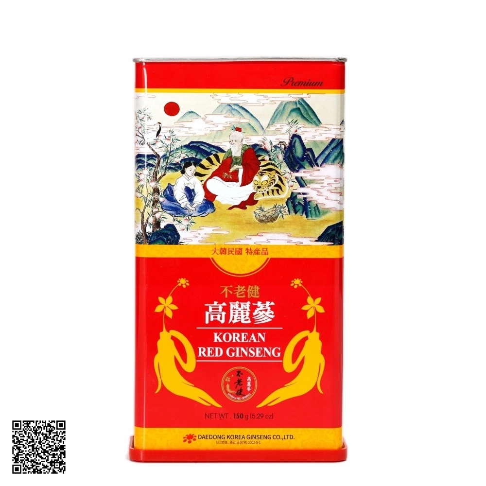 Hồng Sâm Củ Khô Daedong Korean Red Ginseng Hộp Thiếc Từ Hàn Quốc 150g