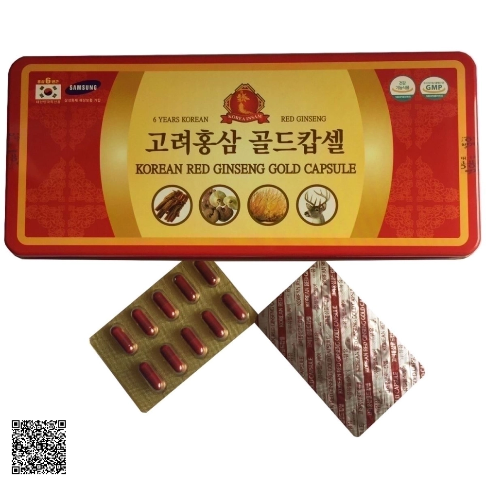 Viên Hồng Sâm Nhung Hươu Linh Chi Đông Trùng Hạ Thảo Insam Korean Red Ginseng Gold Capsule 120 Viên