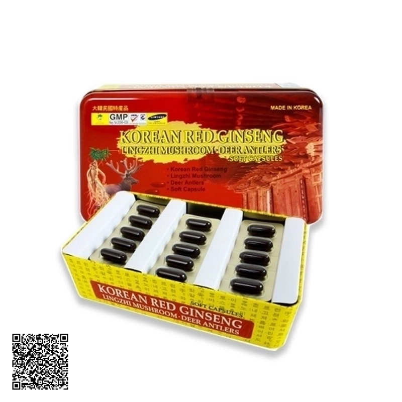 Viên Linh Chi Hồng Sâm Nhung Hươu Bio Apgold Korean Red Ginseng Lingzhi Mushroom Deer Antlers Soft Capsules 60 Viên