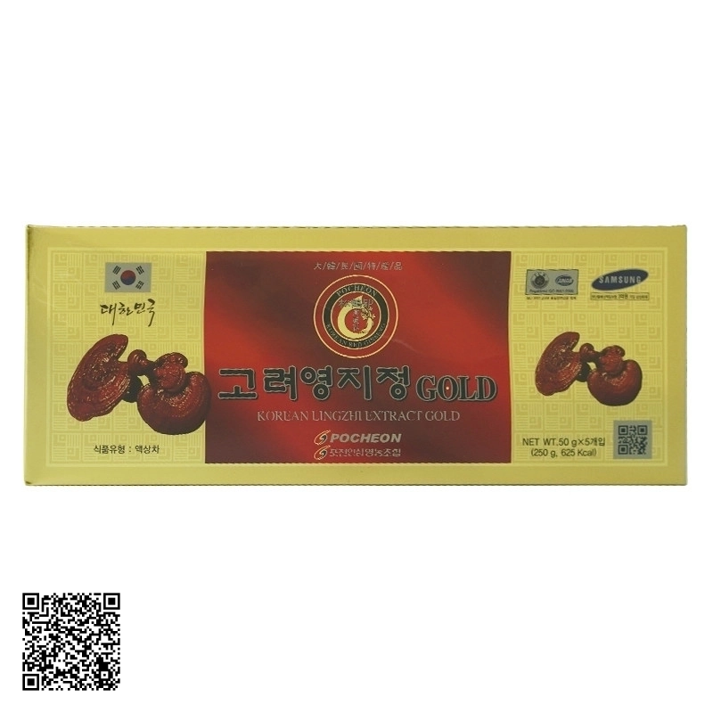Cao Linh Chi Đỏ Pocheon Korean Lingzhi Extract Gold Từ Hàn Quốc 5 Lọ