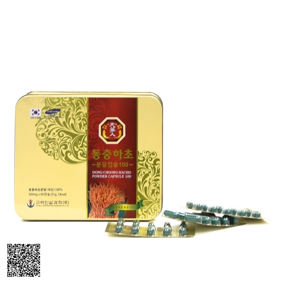 Viên Đông Trùng Hạ Thảo Bio Apgold Dong Choong Hacho Powder Capsule 100 Hộp Thiếc Từ Hàn Quốc 60 Viên