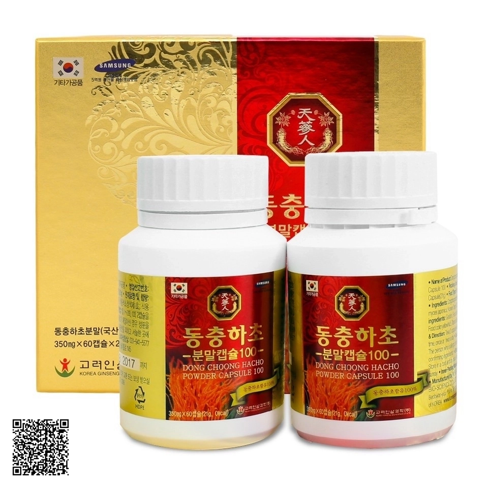 Viên Đông Trùng Hạ Thảo Bio Apgold Dong Choong Hacho Powder Capsule 100 Từ Hàn Quốc