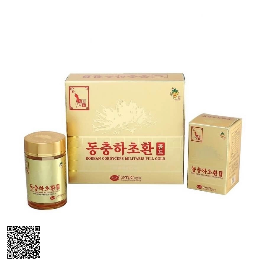 Viên Đông Trùng Hạ Thảo KGS Korean Cordyceps Militaris Pill Gold Từ Hàn Quốc 2 Lọ