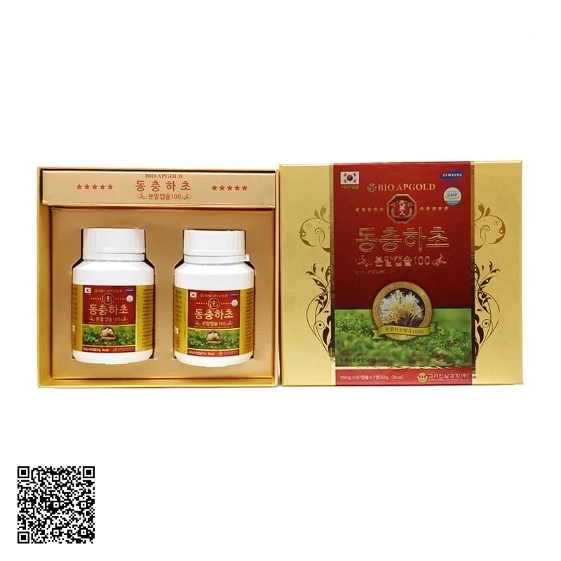 Viên Đông Trùng Hạ Thảo Bio Apgold Dong Chung Hacho Powder Capsule Từ Hàn Quốc 2 Lọ