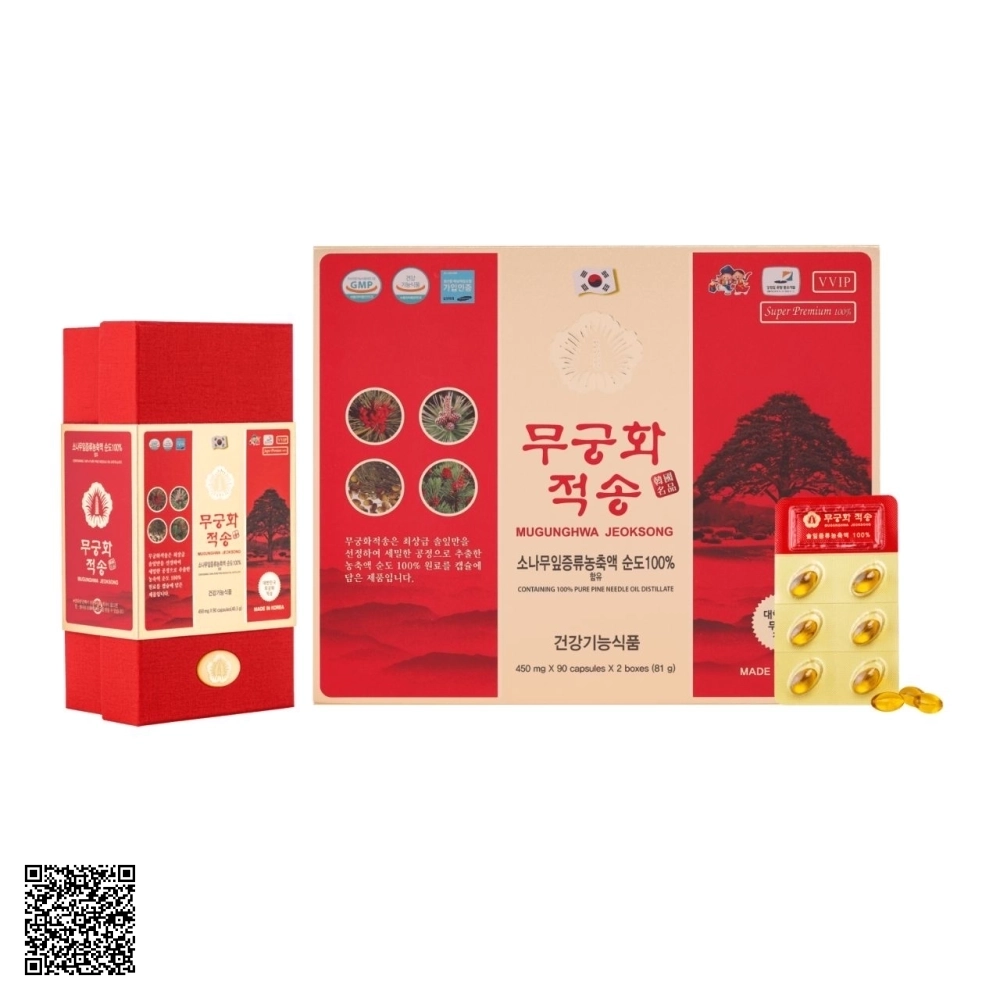 Viên Tinh Dầu Thông Đỏ Chính Phủ Mugunghwa Jeoksong Từ Hàn Quốc 180 Viên