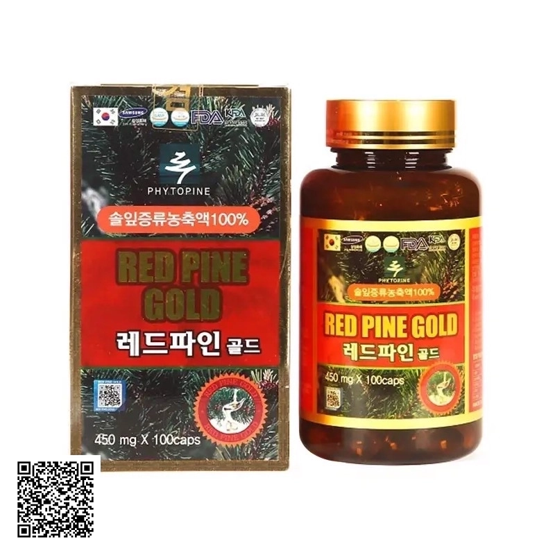 Tinh Dầu Thông Đỏ Phytopine Red Pine Gold Từ Hàn Quốc 100 Viên