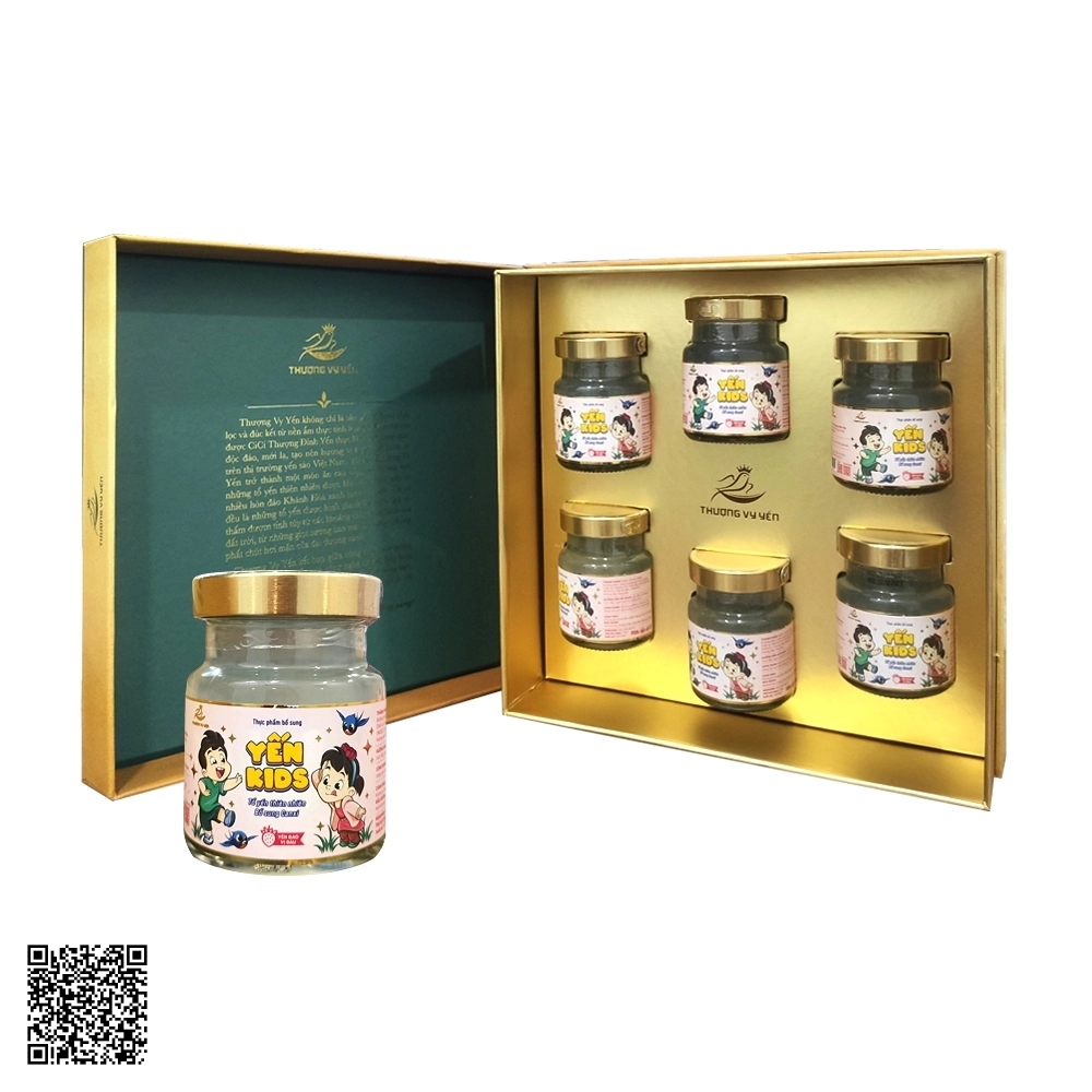 Yến Sào Thượng Vy Yến Đảo Kids Vị Dâu Cho Bé Set 6 Hũ