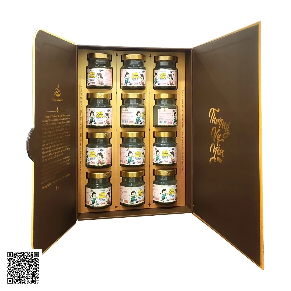Yến Sào Thượng Vy Yến Đảo Kids Vị Dâu Cho Bé Set 12 Hũ
