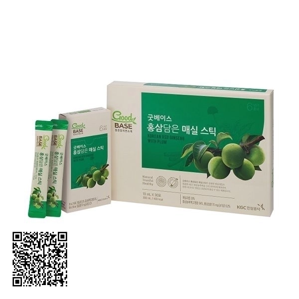 Nước Hồng Sâm Goodbase Mơ Xanh KGC Jung Kwan Jang Từ Hàn Quốc 30 Gói