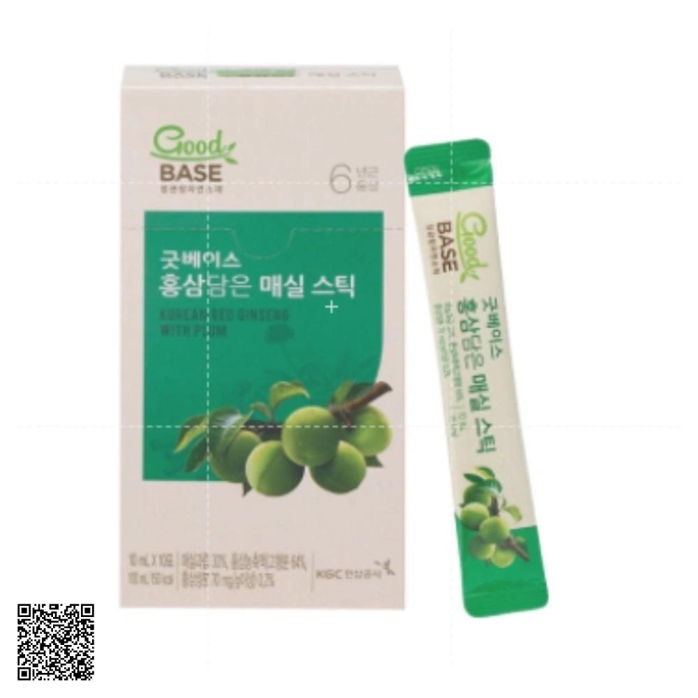 Nước Hồng Sâm Goodbase Mơ Xanh KGC Jung Kwan Jang Từ Hàn Quốc 10 Gói