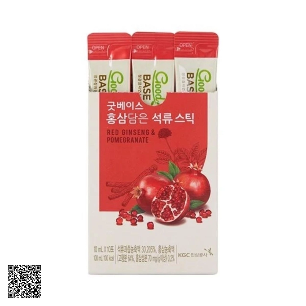 Nước Hồng Sâm Goodbase Lựu Đỏ KGC Jung Kwan Jang Từ Hàn Quốc 10 Gói