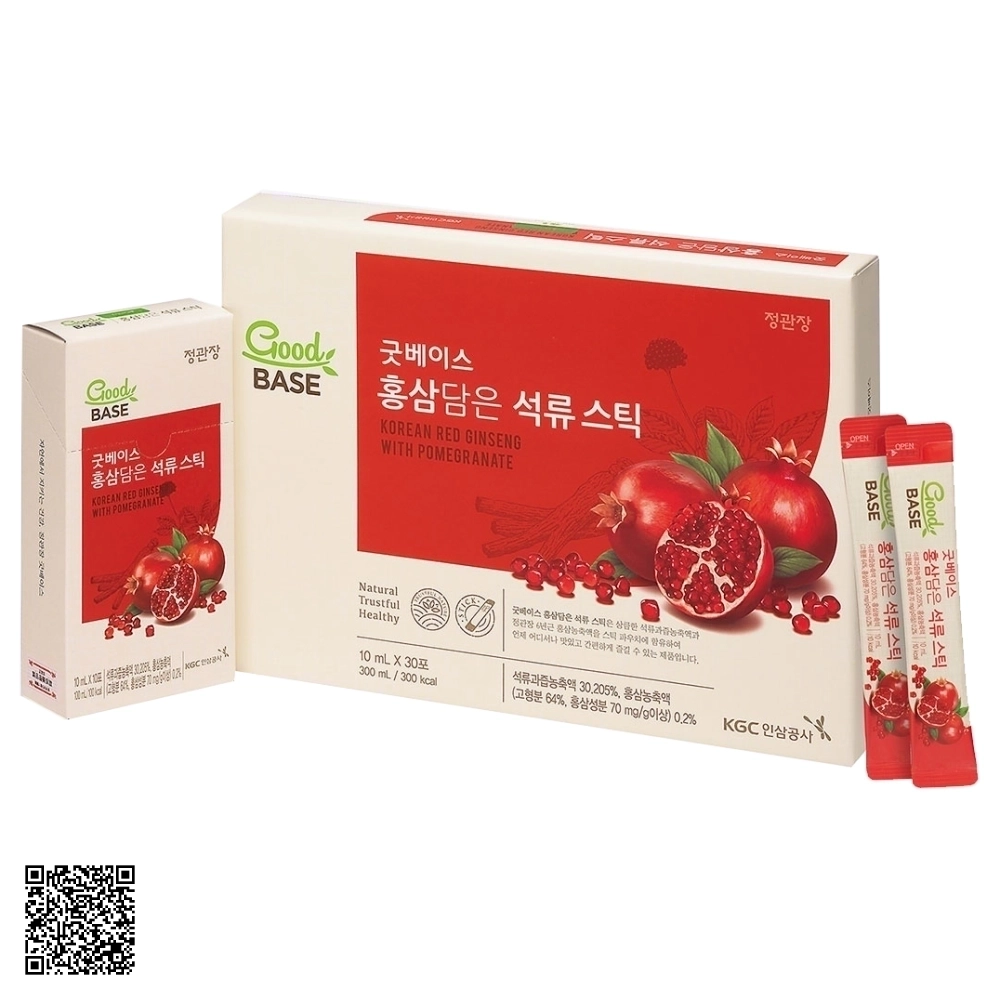 Nước Hồng Sâm Goodbase Lựu Đỏ KGC Jung Kwan Jang Từ Hàn Quốc 30 Gói