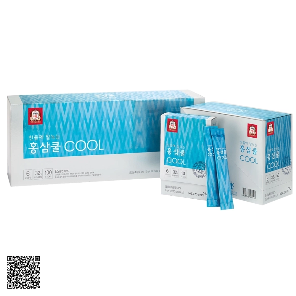 Trà Hồng Sâm Hòa Tan Tea Cool KGC Jung Kwan Jang Từ Hàn Quốc Hộp 100 Gói