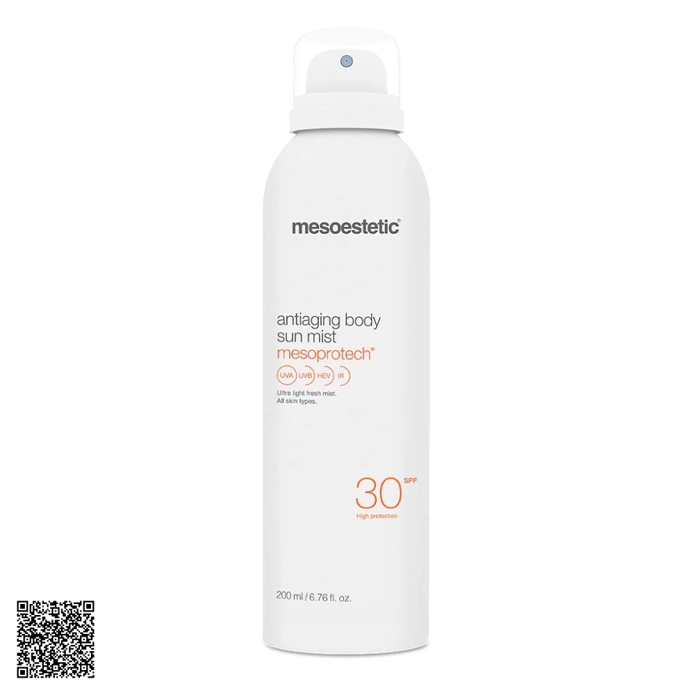 Xịt Chống Nắng Toàn Thân Mesoestetic Mesoprotech Antiaging Body Sun Mist SPF30 Từ Tây Ban Nha 200ml