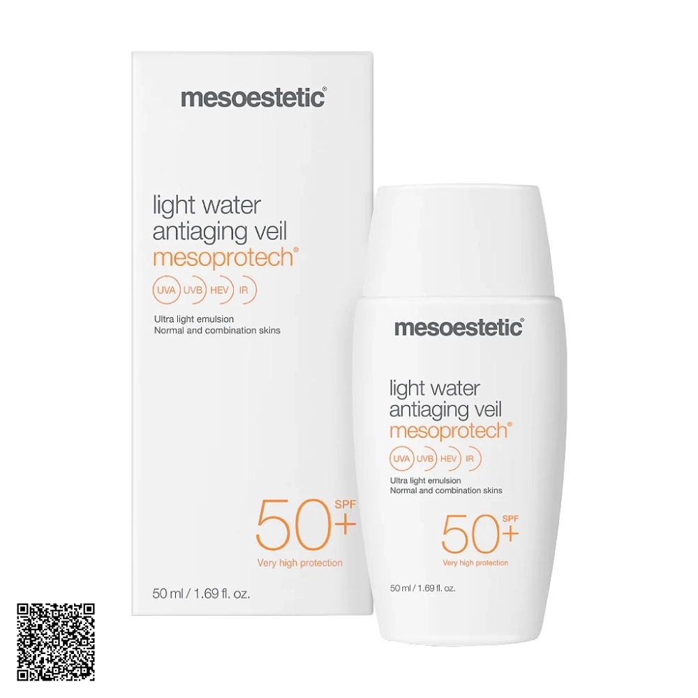 Nhũ Tương Chống Nắng Mesoestetic Mesoprotech Light Water Antiaging Veil SPF50+ Từ Tây Ban Nha 50ml