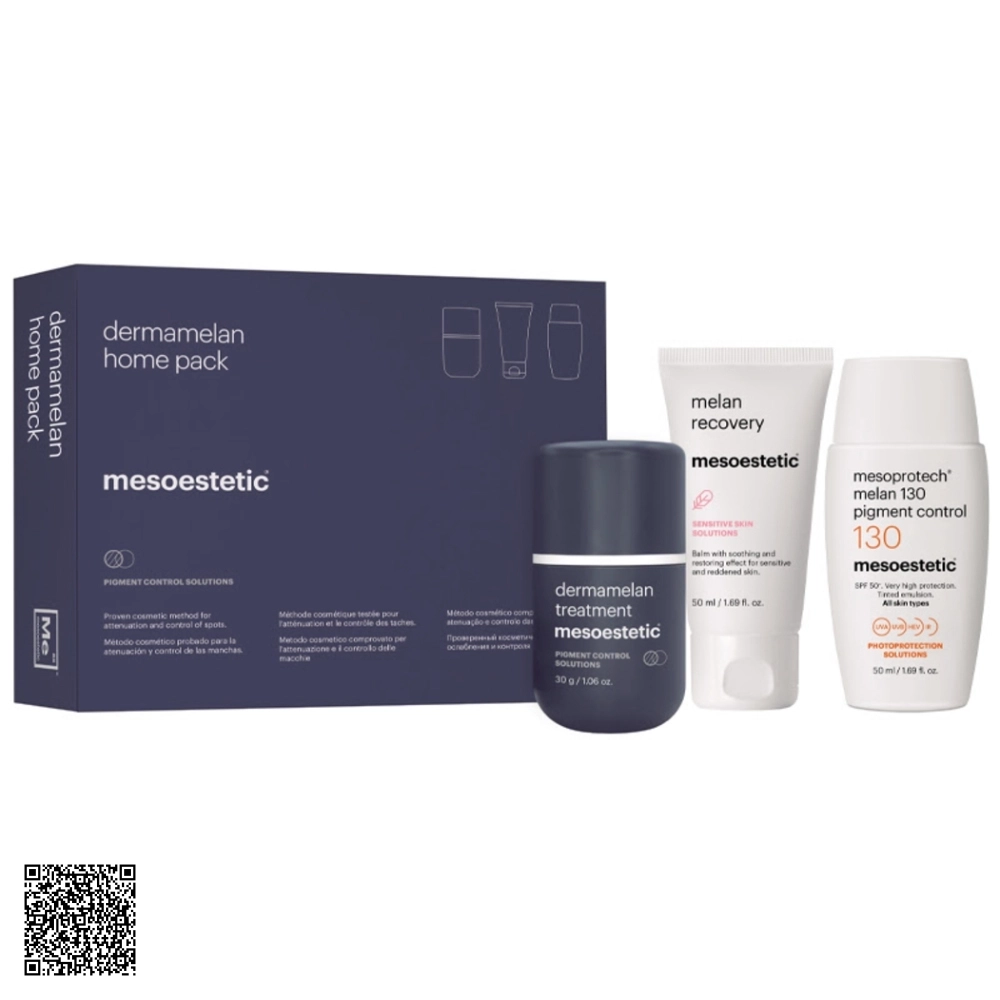 Bộ Sản Phẩm Giảm Nám, Dưỡng Sáng Da Mesoestetic Dermamelan Home Pack Từ Tây Ban Nha 3 Món