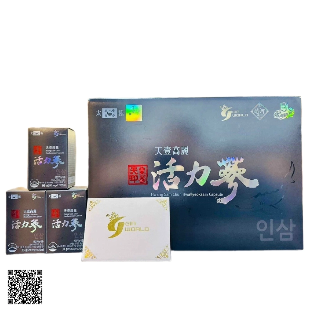Viên Thiên Sâm Trứng Cá Tầm Hwang Sam Chun Hwallyeoksam Capsule 550mg x 720 Viên