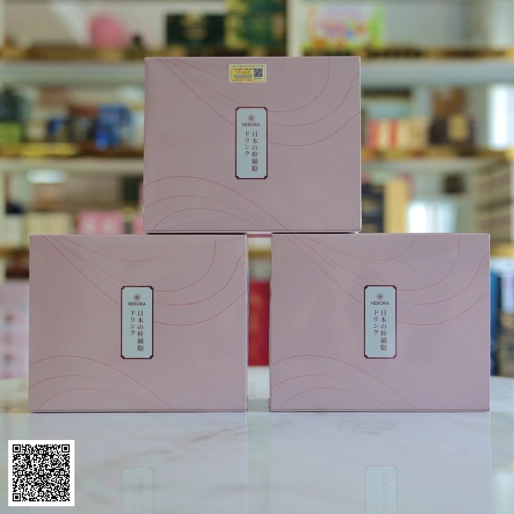 Liệu Trình Nước Uống Nhau Thai Hebora Youth Drink Platinum Đẹp Da Tế Bào Từ Nhật Bản 16ml x 28 Gói x 3 Hộp