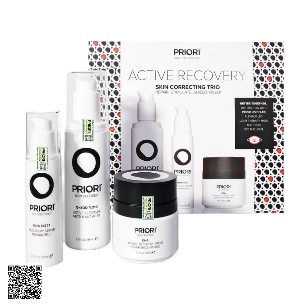 Bộ 3 Tái Tạo Da Priori Active Recovery Trio Từ Mỹ