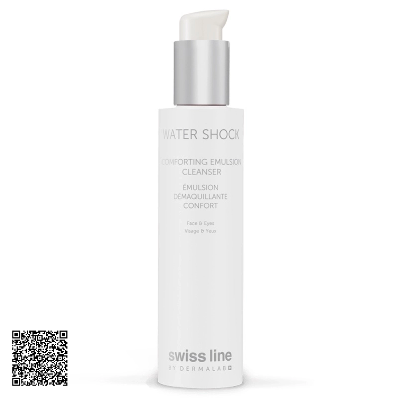 Sữa Rửa Mặt Làm Dịu Da Swissline Water Shock Comforting Emulsion Cleanser Từ Thuỵ Sĩ 160ml