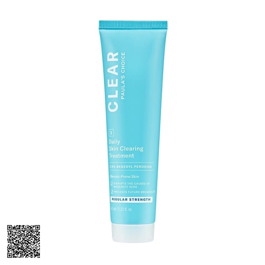 Kem Chấm Mụn Paula’s Choice Clear Regular Strength Daily Skin Clearing Treatment 2.5% Benzoyl Peroxide Từ Mỹ 67ml