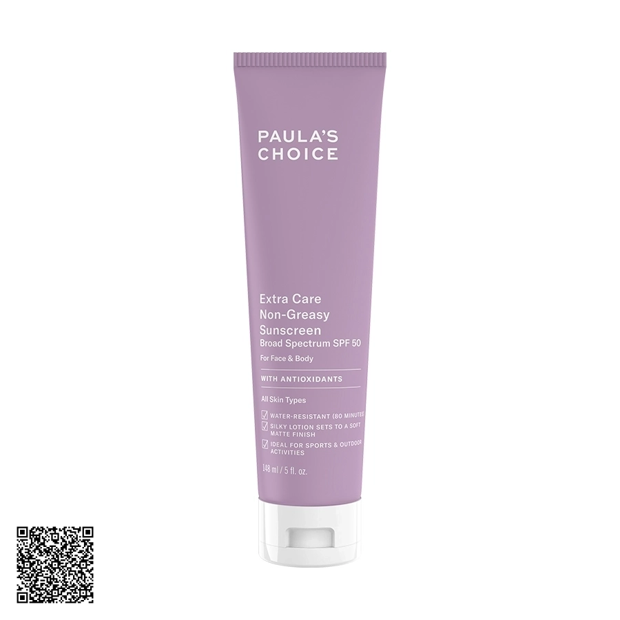 Kem Chống Nắng Siêu Chịu Nước Paula’s Choice Extra Care Non-Greasy Sunscreen SPF50 Từ Mỹ 148ml