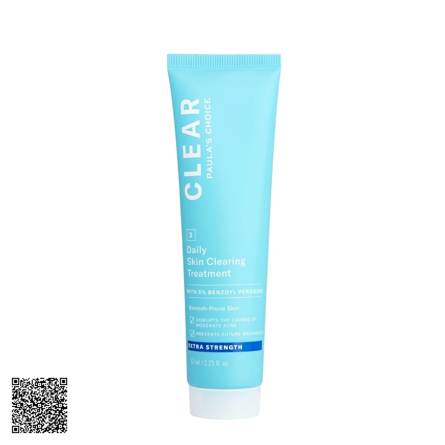 Kem Giảm Mụn Chuyên Sâu Paula’s Choice Clear Extra Strength Daily Skin Clearing Treatment With 5% Benzoyl Peroxide Từ Mỹ 67ml
