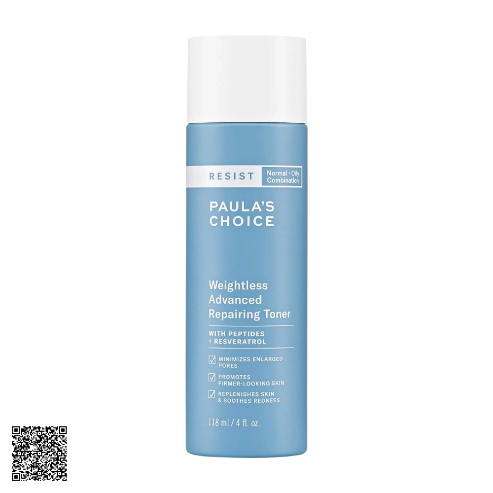 Nước Hoa Hồng Cho Da Dầu Lão Hóa Paula’s Choice Resist Weightless Advanced Repairing Toner Từ Mỹ 118ml