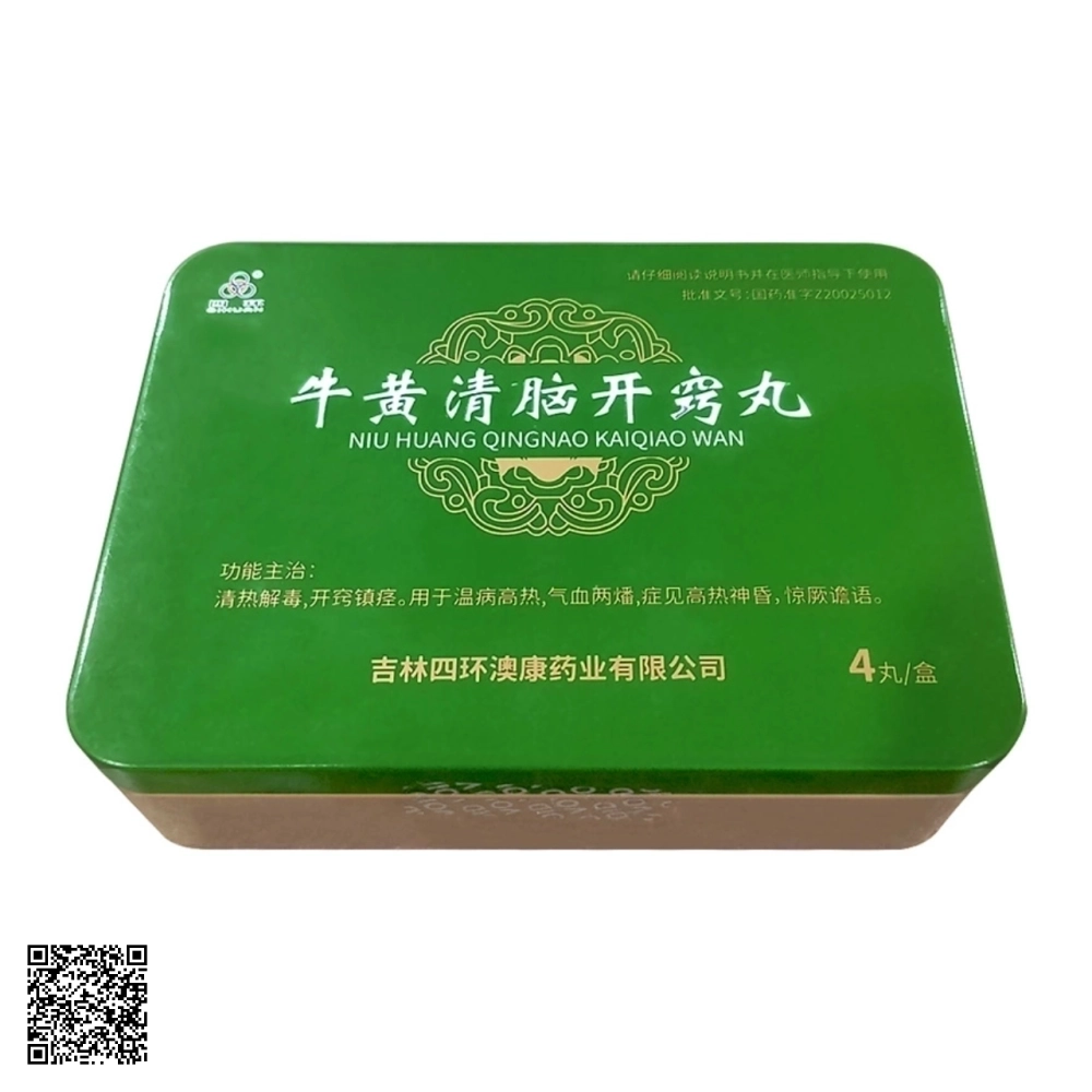 An Cung Ngưu Hoàng Thanh Não Niu Huang Qingnao Kaiqiao Wan 4 Viên