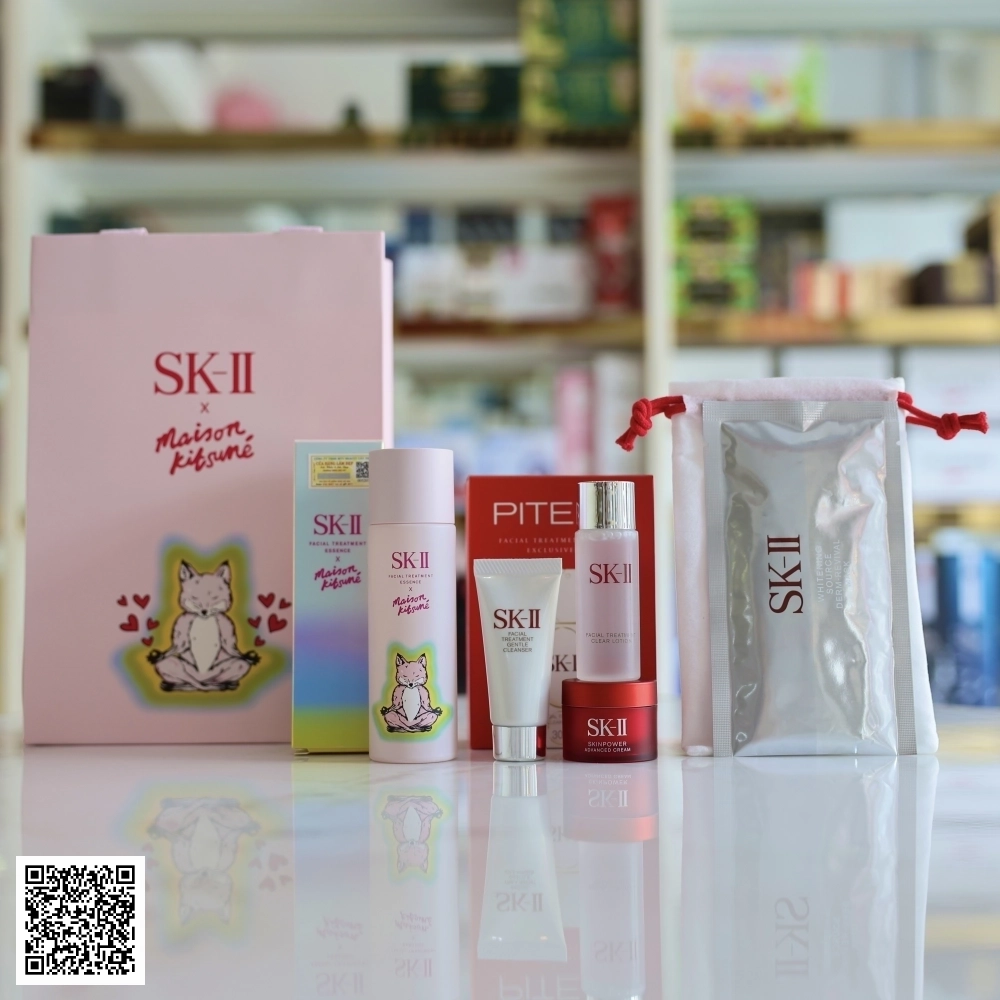 Set Nước Thần SK-II Maison Kitsune Pink Limited Từ Nhật Bản 4 Món