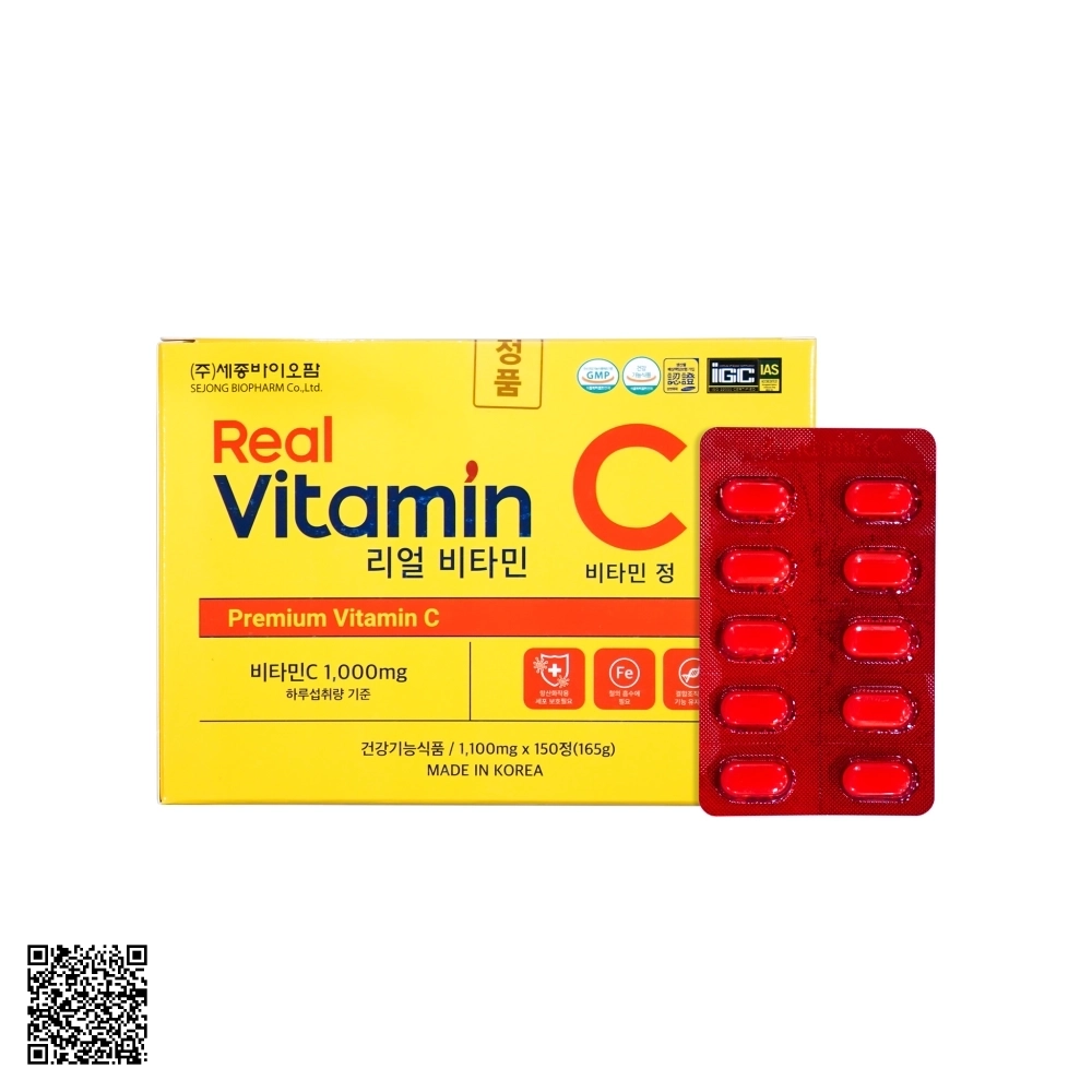 Viên Uống Sejong Biopharm Real Vitamin C Từ Hàn Quốc 150 Viên