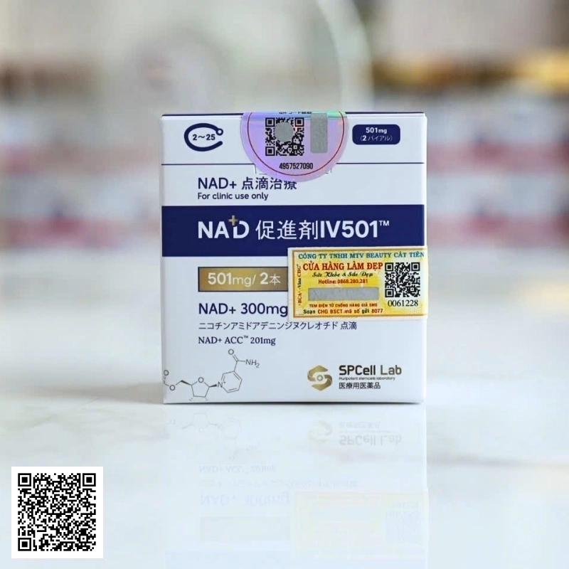 Truyền Tế Bào NAD+ IV 501mg SPCell Lab (NAD+300mg NAD+ACC 201mg) 1 Lần Truyền
