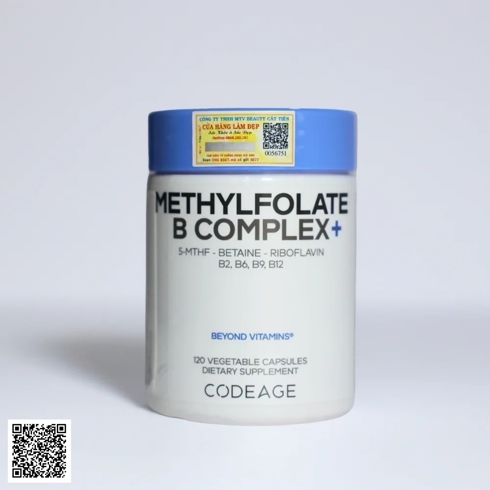Codeage Methylfolate B Complex Viên Uống Bổ Não Mỹ Hộp 120 Viên