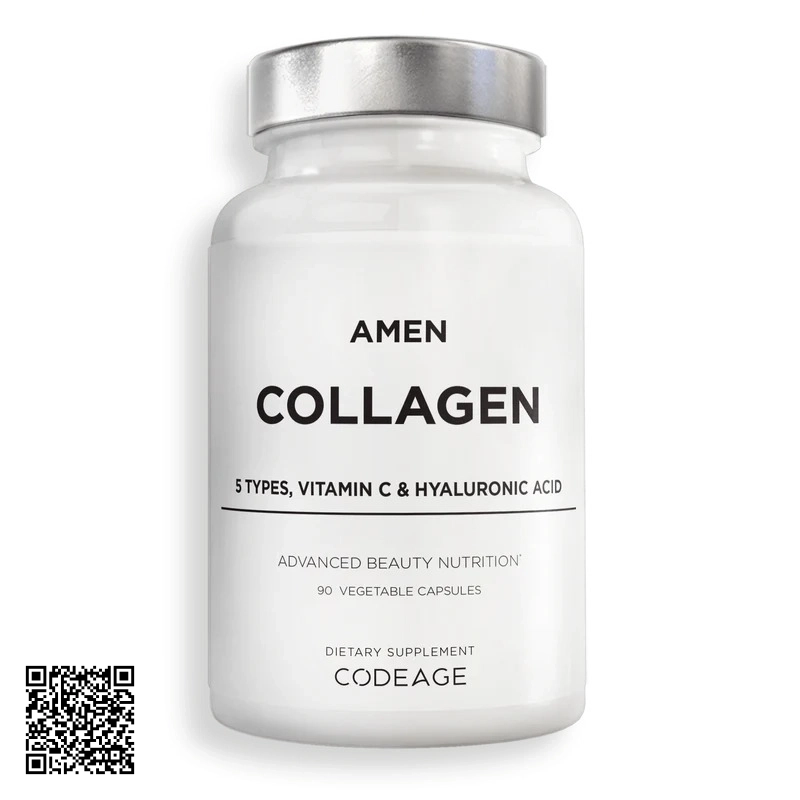 Viên Uống Collagen Codeage Amen + C + HA Từ Mỹ 90 Viên
